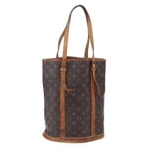 Louis Vuitton Monogram Canvas Bucket Shoulder Bag in Brown and Tan